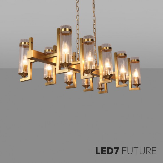 Ritz - Glass Tube X Rectangular Chandelier